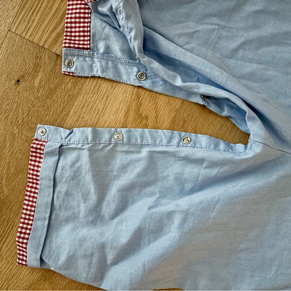 Light Blue Smocked Santa and Sleigh Overalls - Picture 7 of 7